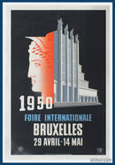 FOIRE INTERNATIONALE BRUXELLES 1950 original Belgian Poster