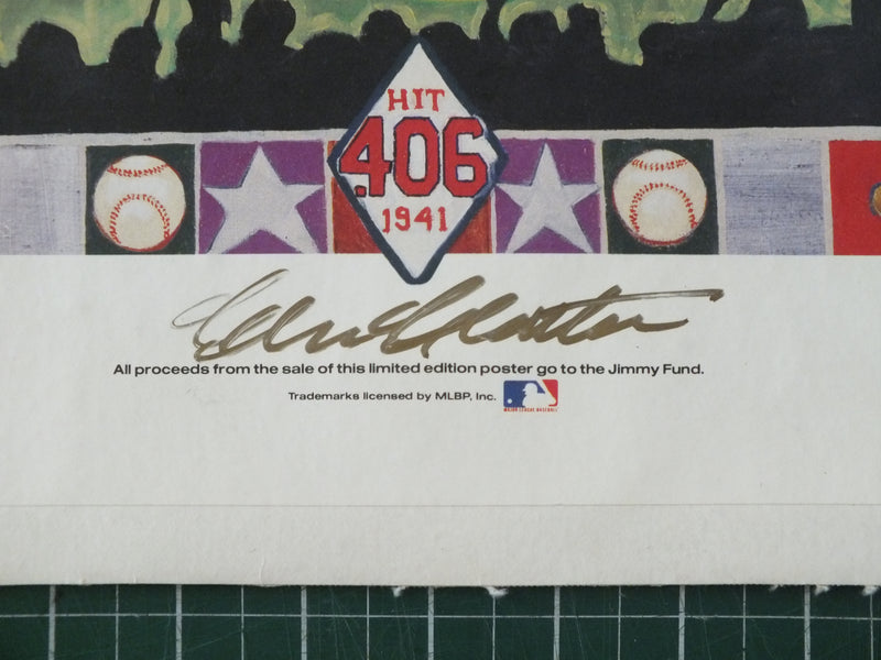 Ted Williams .406 Anniversary - Jimmy Fund Poster - 1991 by Cloutier