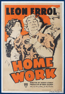 Home Work - Leon Errol - RKO original re-release 1-sheet Poster - 1952